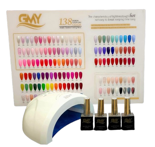 GEL POLISH (BLACK) BUY 1 SET 138 COLOR FREE 2 BASED COAT, 2 TOP COAT, UV MACHINE
